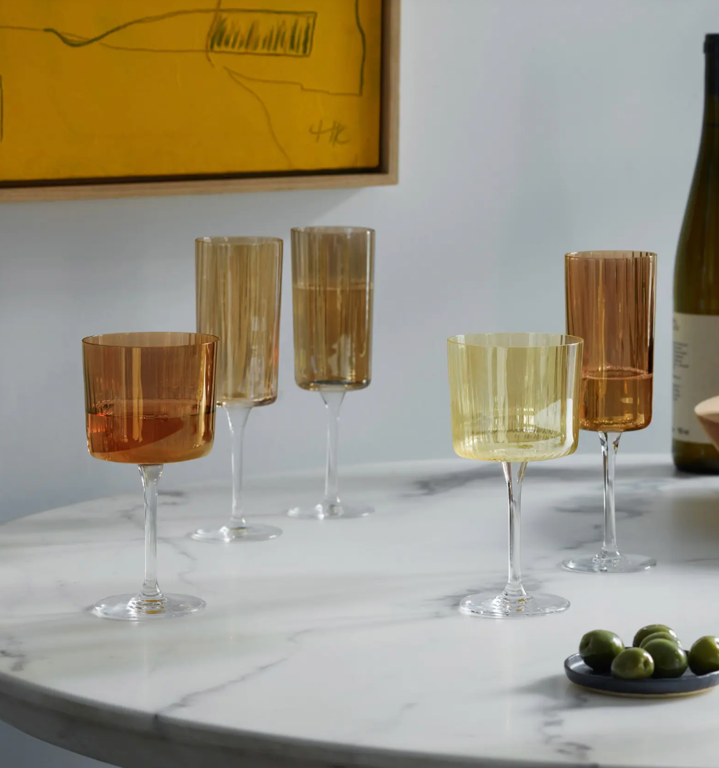 LSA 4 verres à eau GEMS ambre